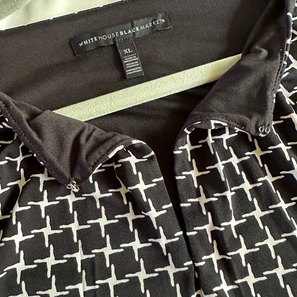 White House Black Market, B/W geometric, sleeveless blouse, XL - Picture 4 of 5